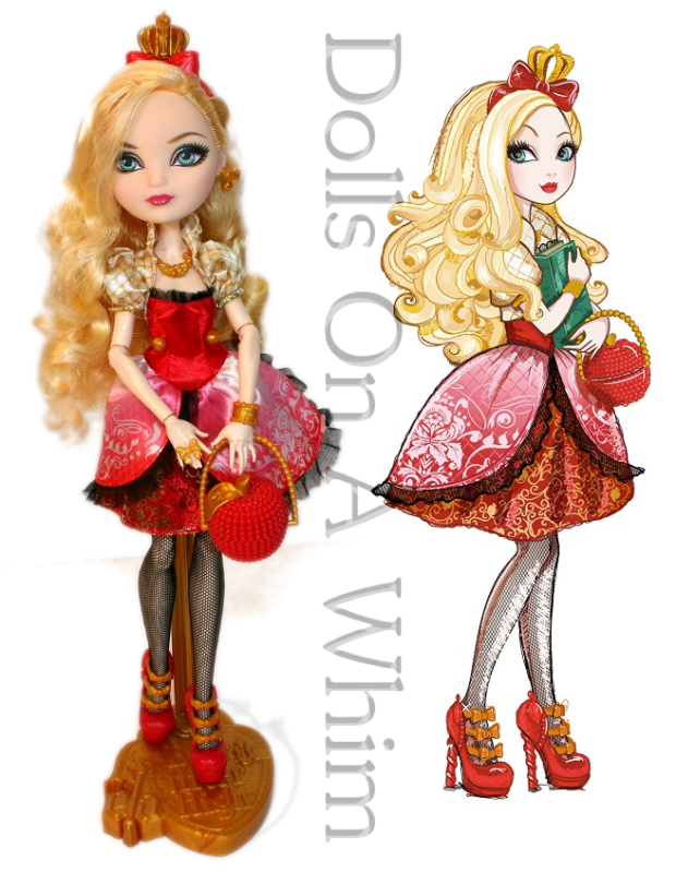 Mattel Ever After High Apple White School Outfit full length comparison